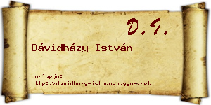 Dávidházy István névjegykártya