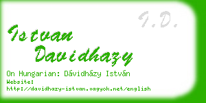 istvan davidhazy business card